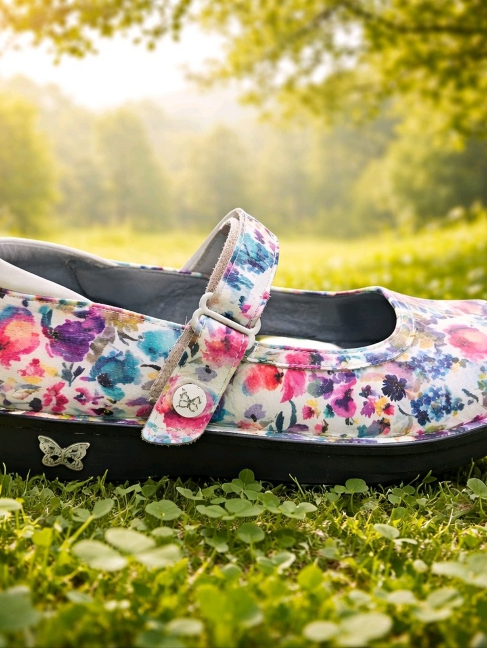 Alegria Bright Floral Paloma Mary Jane Shoes, New Without Tags, Sz 9/39